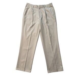 Walter Hagen Golf Pants Pleated Khaki Dress Casual Beige‎ Mens Size 36x32